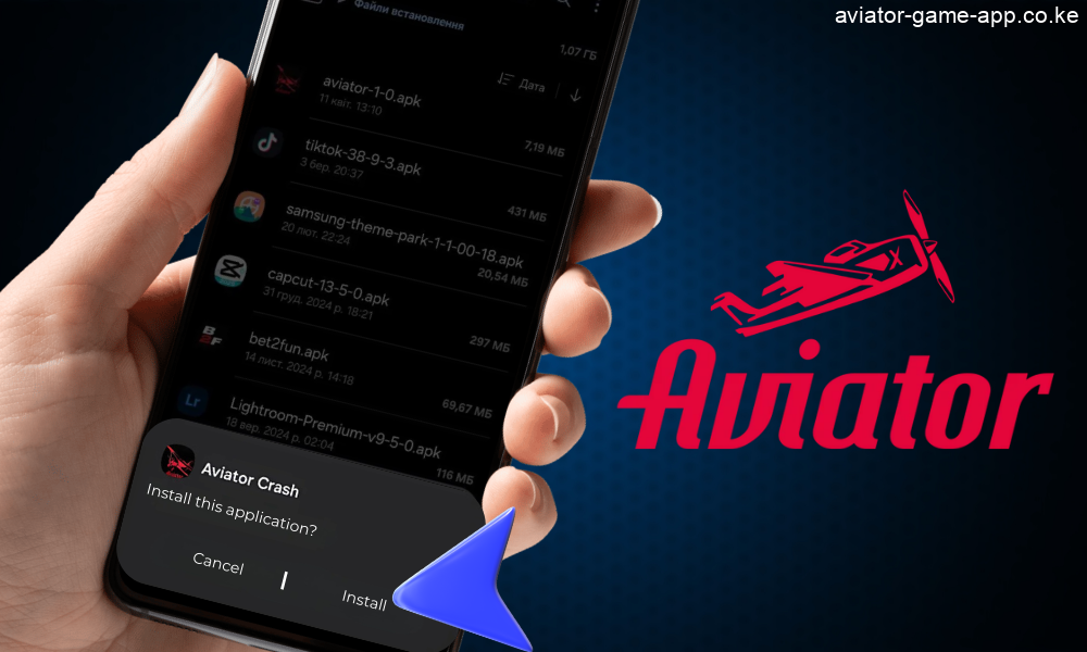 Install the apk of the game Aviator